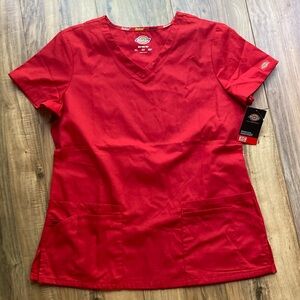 Scrub Top Dickies Med Red NEW